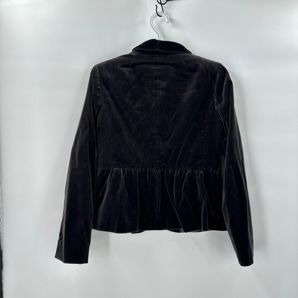 J.Crew Velvet Blazer Jacket Womens 6 Fitted Peplum Style Lined Office Statement - Picture 3 of 7